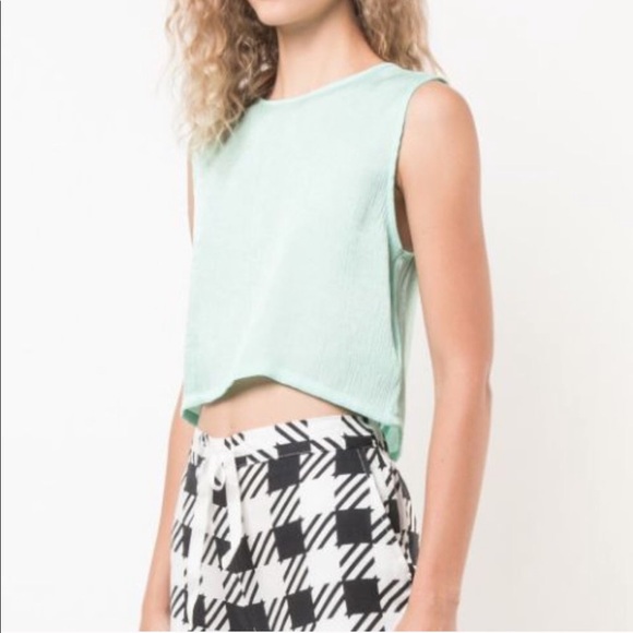 NEW Onia Charlotte Cover-Up Crop Top in Mint - Picture 3 of 3